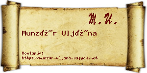 Munzár Uljána névjegykártya